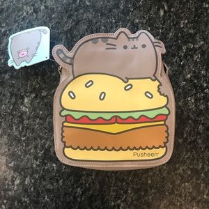 Pusheen on a burger cross body bag